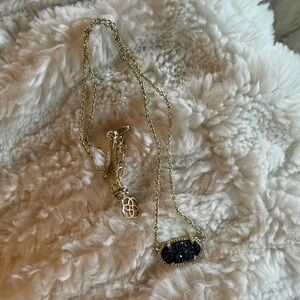 Kendra Scott Gold Blue Druzy Pendant Necklace